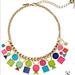 Kate Spade Jewelry | Kate Spade Ipanema Tile Bib Necklace Carnival Beads Gems Multicolor Statement | Color: Orange/Pink | Size: Total Length 18 Inch