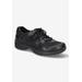 Wide Width Women's Roadtrip Sneaker by Easy Street in Black Leather (Size 9 1/2 W)