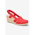 Wide Width Women's Stargaze Slingback Espadrille by Easy Street in Red (Size 9 W)