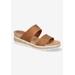 Wide Width Women's Maryann Wedge Sandal by Easy Street in Tan (Size 8 W)