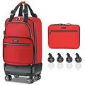 Foldable Luggage Bag with Spinner wheels, Expandable Collapsible Rolling Duffel Bag, Carry On Luggage 22x14x9/Checked Luggage for Travel (2 in 1), 21 Inch Expands into 24 Inch, Hardside Foldable Bag