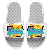 Men's ISlide White Florida State Seminoles Beach Club Wordmark Retro Shapes Slide Sandals