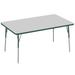 Factory Direct Partners Rectangle T-Mold Adjustable Height Activity Table w/ Standard Swivel Glide Legs Laminate/Metal | 30 H in | Wayfair