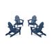 POLYWOOD® 4-Piece Classic Folding Adirondack Conversation Set in Blue | 35.75 H x 29 W x 35.75 D in | Wayfair PWS770-1-NV