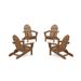 POLYWOOD® 4-Piece Classic Folding Adirondack Conversation Set in Brown | 35.75 H x 29 W x 35.75 D in | Wayfair PWS770-1-TE