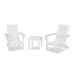 POLYWOOD® Modern Adirondack 3-Piece Set Plastic in White | Outdoor Furniture | Wayfair PWS502-1-WH