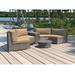 Latitude Run® Marfik 4 Piece Rattan Sectional Seating Group w/ Sunbrella Cushions in Brown | Outdoor Furniture | Wayfair