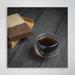 Latitude Run® Clear Glass Cup w/ Brown Liquid Inside - 1 Piece Square Graphic Art Print On Wrapped Canvas Metal in Black/Brown | Wayfair