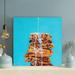 Latitude Run® Ice Cream On Stick w/ Sprinkles - 1 Piece Square Graphic Art Print On Wrapped Canvas in Blue/Brown | 16 H x 16 W x 2 D in | Wayfair