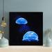 Rosecliff Heights Two Blue Jellyfish - 1 Piece Square Graphic Art Print On Wrapped Canvas in Black/Blue | 12 H x 12 W x 2 D in | Wayfair