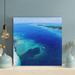 Highland Dunes Aerial View Of A Boat On A Body Of Water During Daytime - 1 Piece Square Graphic Art Print On Wrapped Canvas in Blue | Wayfair