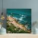 Highland Dunes Bird"s Eye View Photography Of Beach Line - 1 Piece Square Graphic Art Print On Wrapped Canvas in Blue/Green | Wayfair