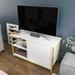 Latitude Run® Muskegon Tv Stand TV Stand for TVs up to 40" Wood in White/Yellow | 20 H x 35.4 W x 13.8 D in | Wayfair