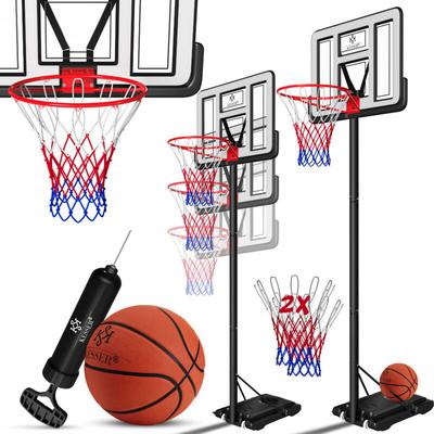 Basketballkorb Premium mit Ständer Rollen Inkl. Basketball + Pumpe verstellbare Korbhöhe 230 bis