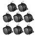 8 Pcs 2 Inch Office Chair Casters Twin Wheel with Brake, Threaded Stem Mount - 2.0" with Brake, M8x13mm, 8pcs