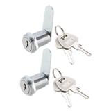 Cam Locks 25mm Cylinder Length Fits Max 5/8-inch Thick Panel Keyed Alike 2Pcs - 25mm Keyed Alike