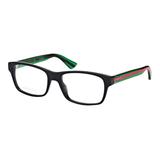 Gucci Accessories | Authentic Gucci Unisex Black Green Red Logo Optical Frames | Color: Black/Green | Size: 55mm Lens