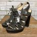 Coach Shoes | Coach Moreen Peep Toe Gladiator Heels | Color: Brown/Gray | Size: 9