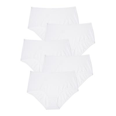 Plus Size Women's Stretch Cotton Brief 5-Pack by Comfort Choice in White Pack (Size 10) Underwear