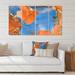 Everly Quinn Blue & Brown Luxury Abstract Fluid Art XIII - 4 Piece Wrapped Canvas Graphic Art Canvas in Blue/Brown | 28 H x 48 W x 1 D in | Wayfair