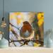 Red Barrel Studio® Yellow & Gray Bird - 1 Piece Rectangle Graphic Art Print On Wrapped Canvas Metal in Brown/Yellow | 32 H x 32 W x 2 D in | Wayfair