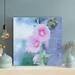 Latitude Run® Pink & White Flower In Close Up Photography 1 - 1 Piece Rectangle Graphic Art Print On Wrapped Canvas in Blue/Pink/White | Wayfair