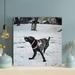 Latitude Run® Black Labrador Retriever Running On Snow Covered Ground During Daytime - 1 Piece Rectangle Graphic Art Print On Wrapped Canvas Canvas | Wayfair