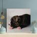 Latitude Run® Black & White Short Coated Dog Lying On White Floor - 1 Piece Rectangle Graphic Art Print On Wrapped Canvas in Black/White | Wayfair