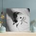 Latitude Run® Dog Sitting On Floor - 1 Piece Rectangle Graphic Art Print On Wrapped Canvas Metal in White | 32 H x 32 W x 2 D in | Wayfair