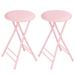 Latitude Run® 24-Inch Folding Black Barstool Upholstered/Metal in Pink | 24 H x 15 W x 14.25 D in | Wayfair 06618BAD2FD44E90836CBE19CF902E3F