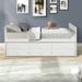 Red Barrel Studio® Falak Full/Double Solid Wood Low Profile Storage Platform Bed Wood in White, Size 32.2 H x 57.9 W x 78.6 D in | Wayfair