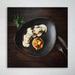 Latitude Run® Stainless Steel Fork on Ceramic Plate 1 Piece Square Graphic Art Print on Wrapped Canvas Metal in Black | 32 H x 32 W x 2 D in | Wayfair