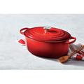 Le Creuset Enameled Cast Iron Oval Dutch Oven w/ Lid Non Stick/Enameled Cast Iron/Cast Iron in Gray/Red | 7 H x 16 W in | Wayfair 21178031060041