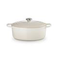 Le Creuset Signature Enameled Cast Iron Oval Dutch Oven w/ Lid Enameled Cast Iron/Cast Iron in Gray/White | 8 H x 18 W in | Wayfair 21178035716041