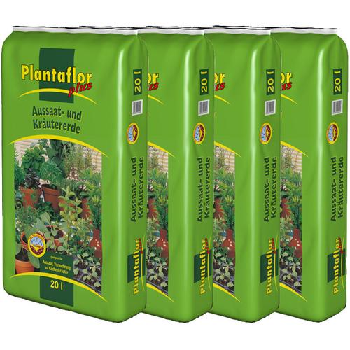 Plantaflor - Plus Anzuchterde Kräutererde Aussaaterde Blumenerde Anzucht Aussaat 80L (4 x 20L)
