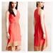 Anthropologie Dresses | Anthro La Vi Sam & Lavi Cece Dress Sleeveless Crepe Colorblock Coral Tan Large | Color: Orange/Tan | Size: L