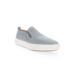 Wide Width Women's Kate Leather Slip On Sneaker by Propet in Grey (Size 7 1/2 W)