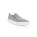 Wide Width Women's Kate Leather Slip On Sneaker by Propet in Grey (Size 8 W)