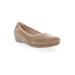 Wide Width Women's Yara Leather Slip On Flat by Propet in Natural Buff Suede (Size 9 W)