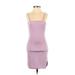 Shein Casual Dress - Party Square Sleeveless: Purple Print Dresses - Women's Size X-Small