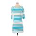 Lilly Pulitzer Casual Dress - Mini: Blue Stripes Dresses - Used - Size X-Small