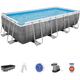 Set piscina fuori terra rettangolare Power Steel da 549x274x122 cm con pompa filtro a cartuccia