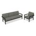 Joss & Main Vivant 83" Wide Outdoor Patio Sofa w/ Sunbrella Cushions Metal in Gray/Black | 33.13 H x 83 W x 30 D in | Wayfair