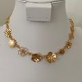 Anthropologie Jewelry | Anthropology Gold Flower Necklace Nwt. | Color: Gold | Size: Approx 19” L