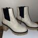 Free People Shoes | Free People James Chelsea Lug Sole Chunky Ankle Boots In Bone White Size 9 | Color: White | Size: 9