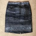 J. Crew Skirts | Black And Silver J. Crew Pencil Skirt Size 2 | Color: Black/Silver | Size: 2