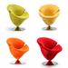 Tulip Swivel Accent Chair Set of 4 in Multi Color Orange, Yellow, Green and Red - Manhattan Comfort 4-AC029