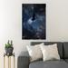 Red Barrel Studio® A Bird In The Night Sky - 1 Piece Rectangle Graphic Art Print On Wrapped Canvas in Blue/Gray | 20 H x 16 W x 2 D in | Wayfair