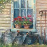 Rosalind Wheeler Window w/ Geraniums Canvas, Cotton | 12 H x 12 W x 1.25 D in | Wayfair 11D8E5CBBFC34CC782DD3B882E23EA8F
