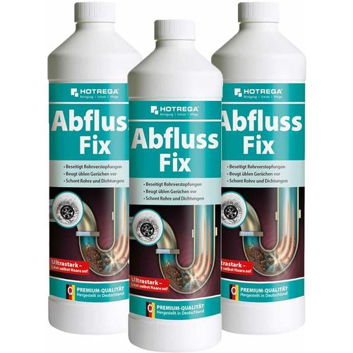Abfluss Fix Konzentrat 1 Liter Sets - Abflussreiniger, Rohrreiniger, freier Abfluss - Menge:3
